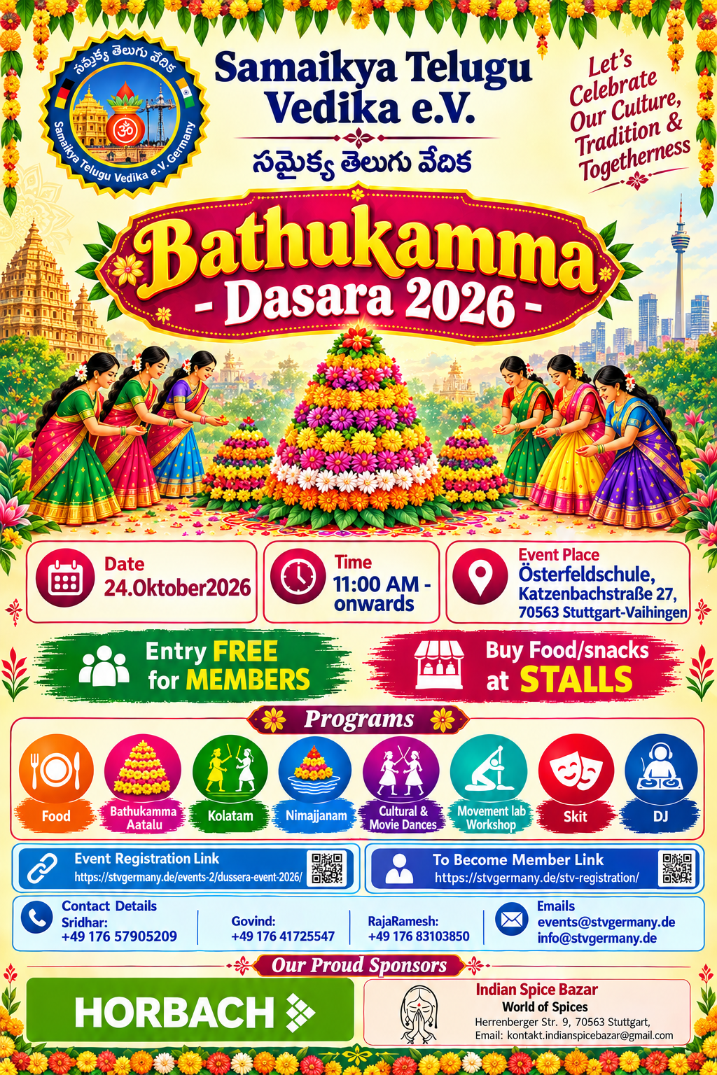 Bathukamma Dasara 2026 Festival Poster